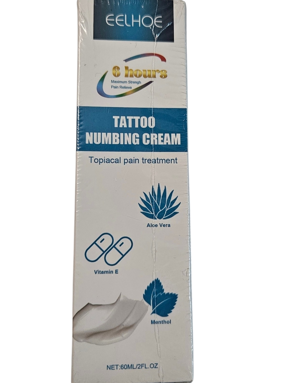 6-Hour Tattoo Numbing Cream Topical Pain Treatment 2 fl. oz.